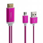 Wholesale Micro USB MHL to HDMI Cable, HD TV Cable for Samsung Android Smart Phones and Tablets (Hot Pink)